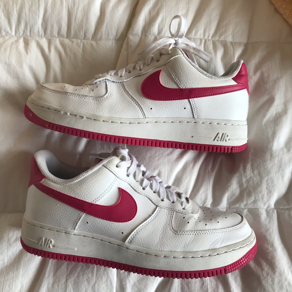 Pink and White Air Force 1s